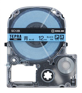 SC12B テプラPROテープ 青ラベル 12mm 黒文字