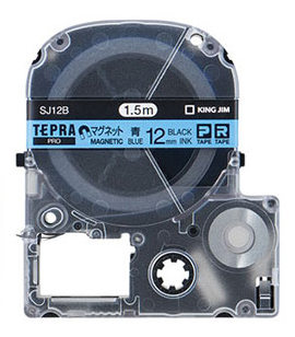 SJ12B テプラPROテープ 青ラベル 12mm 黒文字